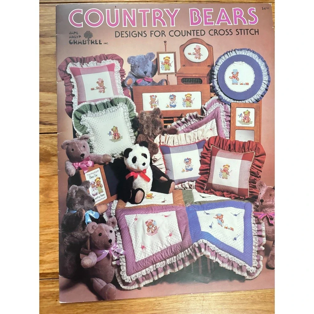 Vintage Teddy Bear Cross Stitch Pattern Booklet Lot of 3‎ Craftways Dale Burdett